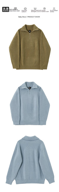 Men's Autumn And Winter Turtleneck Half Zip Sweater