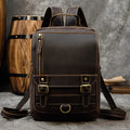 Retro Crazy Horse Leather Multifunctional Leather Backpack For Men And Students
