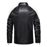 New European And American Style Youth Men's Thin Leather Jacket With Stand-up Collar Slim Fit Jacket