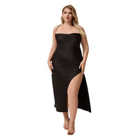 Womens Ice Silk Sexy Nightgown Long Loungewear Dress