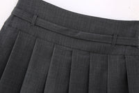 Low Waist Mini Plaid Casual Wide Pleated Culottes Skirt