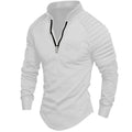 European And American-style Men's Sports Polo Shirt With Long Sleeves And A Zipper