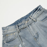 American Painting Splashed Ink Printing Denim Shorts