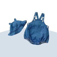 Boys And Girls Jeans Shoulder Strap Romper
