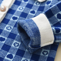 Classic Style Plaid Knitted Cardigan Bow Hip Skirt Two-piece Suit Girl Sweater