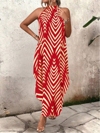 Womens Casual Loose-fit Printed Dress With An Asymmetrical Hem