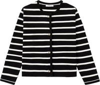 Women's Striped Cardigan Sweater Fashion Long Sleeve Button