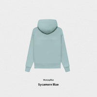 Autumn Winter Fleece-Lined Solid-Color Hoodie
