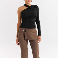 Women's Single Shoulder Long Sleeve Base Top