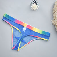 Men's Underwear See-through Dress Rainbow Edge