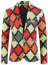 One Button Printing Leisure Suit Plus Size Men's Top