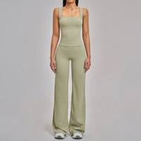Women's Straight-Leg Wide-Leg Sports Tank Top Set