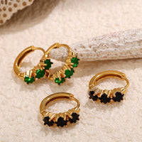 Fashion Simple Stainless Steel Rhinestone Earrings Refined Grace Advanced