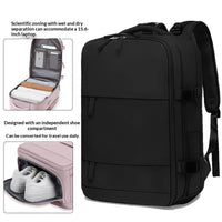 Mens Casual Travel Waterproof Laptop Backpack With Dry-Wet Separation