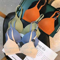 Solid Color Thin Triangle Cup Without Steel Ring Comfortable Push Up Bra