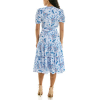 Womens Vacation Casual Fashion Floral Print Waist-Cinching Dress