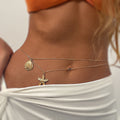 Ocean Vacation Style Starfish Shell Pendant Waist Chain For Women