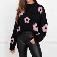 Autumn And Winter Women's Sweaters, Women's Floral Personalized Plus-size Trendy Sweaters