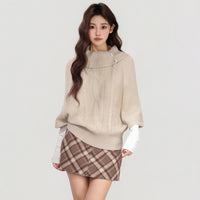 Women's High-neck Short-sleeve Sweater