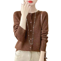 Women's Pure Wool Sweater Loose Round Neck Fashion Coat
