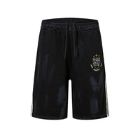 Badge Embroidered Waste Soil Style Casual Shorts