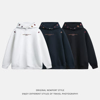 INS Ethnic-style Textured Embroidery Heavyweight Hooded Sweatshirt