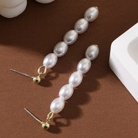 S925 Silver Needle Rice-Grain Pearl Earrings For Women French Style