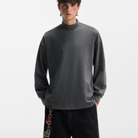 Double-sided Fleece Half Turtleneck Dralon Long-sleeved T-shirt For Autumn And Winter Warmth
