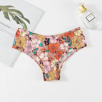 Sexy Print T-shaped Ice Silk Seamless Lightweight Breathable Invisible Sports Underwear Women