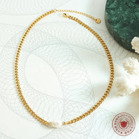 Instagram-style Water Pearl Necklace Titanium Steel