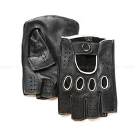 Riding Outdoor Leather Half Finger Sheepskin Gloves