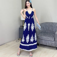Womens Sleeveless Floral Print Slip Dress