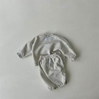 Sweatshirt And Sweatpants Simple Design Trendy Lines Suit Versatile