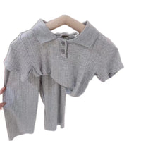 Children's Short-sleeved Wide-leg Pants Two-piece Set