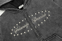 Distressed Washed Hooded Jacket Men's Punk Trendy