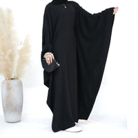 Women's Waist-Cinching Batwing Sleeve Dress