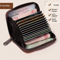 Slim Leather Men's Wallet Large Capacity Multi-Card Organizer Ultra-Thin