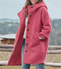 Long Single-breasted Multi-color Multi-size Casual Hooded Coat