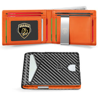 Card Holder Portable Carbon Fiber Coin Purse Men's Leather Bag