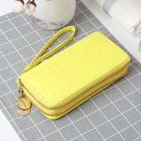 Women's Solid Color Double Zipper Multiple Card Slots Large-capacity Wallet