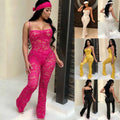 Women's Suspender Jumpsuit Wide Leg Pants