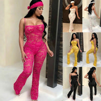 Women's Suspender Jumpsuit Wide Leg Pants