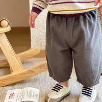Spring And Autumn Baby Japanese Style All-matching Baby Color Ankle-tied Slacks Loose
