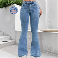 High-waisted Stretch Slim-fit Faux Denim Print Pants