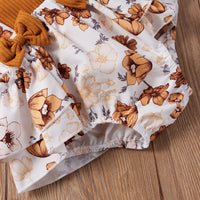 Girls' Fashion Simple Cotton Pit Strip Sling Printed Harness Skirt Set