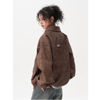 Retro Brown Couple Coat Loose Maillard Jacket Top