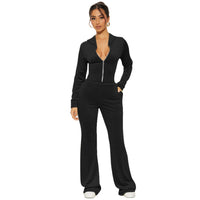 Stylish Casual Two-piece Set Featuring A Hooded Mink-wool Top