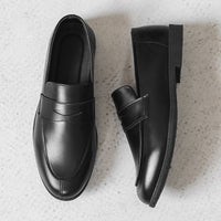 Height-increasing Slip-on Casual Shoes British Round Toe Men's Thick-soled Loafers