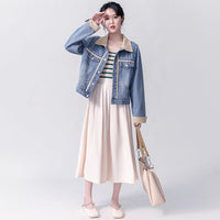 Retro Mid-length Long Sleeve Jacket For Women