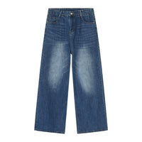 Personality Denim Men's Straight Washed I Loose Wide-leg Pants